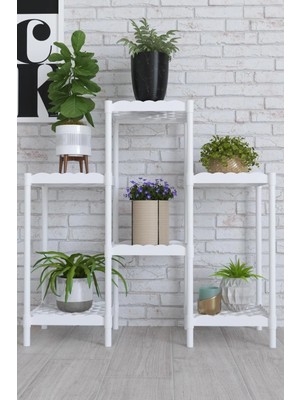 Dekozum Mimoza Çok Amaçlı Moblen Saksılık Çiçeklik Rafı Saksı Çiçek Standı Raf