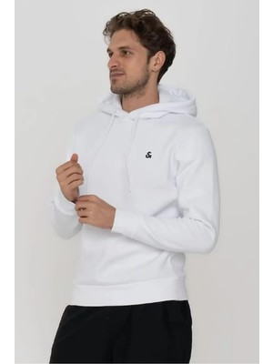 Jack & Jones White Erkek Jjepaulos Sweat Hood Noos Model Kodu: ( 12256591WHITE)