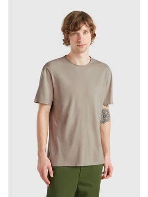 United Colors Of Benetton Bej Erkek Bnt-M Kısa Kol Tshırt Model Kodu: ( 3JE1J19A50W9)