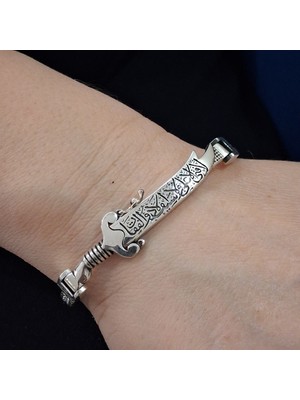 Bir Gümüş Aşkı Yeni Model 925 Ayar Gümüş Hz. Ali Kılıcı Bileklik