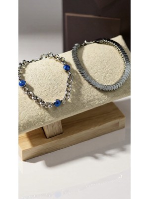 Kokoş Bileklik Düz Sade Model Gümüş Renk