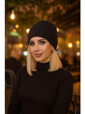 Marsel Özel Payetli Simli Siyah Bere