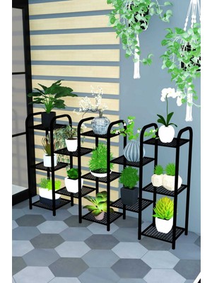 Dekozum Gözde Çiçeklik Saksılık Dekoratif Saksı Çiçek Standı Saksı Rafı 13 Raflı