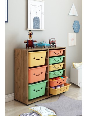 Dekozum Kıds Oyuncak Dolabı Oyuncak Saklama Kutusu Çok Amaçlı Depolama