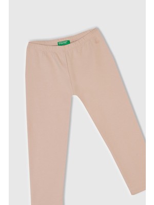 United Colors Of Benetton Toz Pembe Kadın / Kız Kk_beli Logo Işlemeli Regular Fit Tayt Model Kodu: ( 3K1CGF0193V5)
