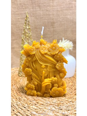 Şifa Pınarı Doğal Balmumu Çiçek Kraliçesi Modeli Mum