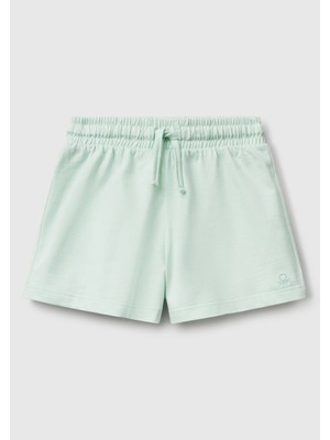 United Colors Of Benetton Mix Kadın / Kız Kk_logo Işlemeli Beli Ipli Şort Model Kodu: ( 3BL0G901T0H4)