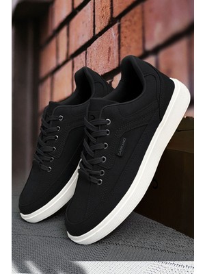 Big King Siyah - Beyaz Outdoor Trekking Erkek Ayakkabı Düz Topuk ve Rahat İç Taban ile Tasarlandı