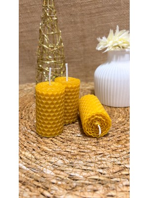 Şifa Pınarı Balmumu Petek Desenli Magnet 20 Adet Balmumu Mum