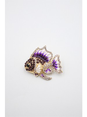 Royaleks Balık Broş - Mor