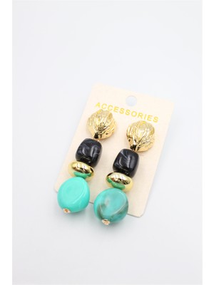 Royaleks Boncuklu Küpe - Siyah