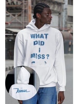 Fuddy Moda Unisex Iceman Drake Ense Baskılı Kapüşonlu Sweatshirt, Oversize Rap Müzik Temalı Hoodie