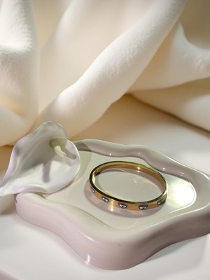 Ezgiarslanatalier Çelik Göz Kirpik Detaylı Kelepçe Bileklik