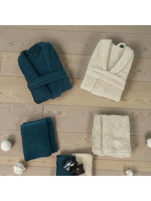 Aras Home Collection 10 Parça Gelin Damat Aile Bornoz Seti %100 Pamuk Kadife Nakışlı Çeyiz Seti  Oversize  Bornoz Takımı