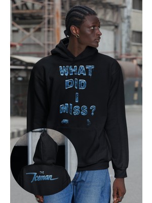 Fuddy Moda Unisex Iceman Drake Ense Baskılı Kapüşonlu Sweatshirt, Oversize Rap Müzik Temalı Hoodie