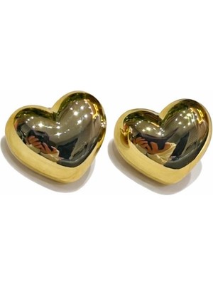 Suzi Shine Çelik Kalpli Küpe Gold