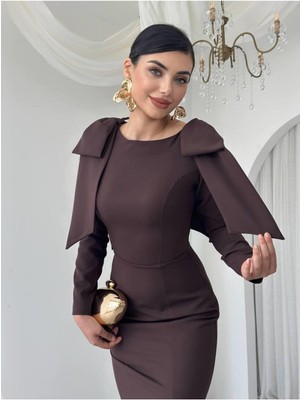 Moda Durağı Maxı Alya Elbise Kahverengi