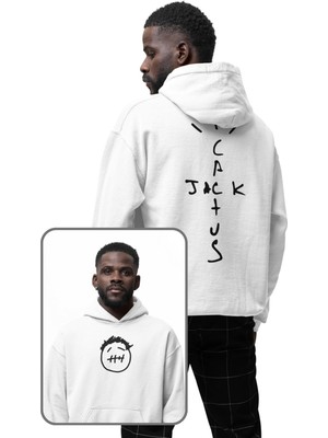 Fuddy Moda Unisex Jack Cactus Sırt Baskılı Kapüşonlu Sweatshirt, Oversize Travis Scott Temalı Hoodie