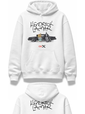 Fuddy Moda Unisex Kendrick Lamar Gnx Ense Yazılı Kapüşonlu Sweatshirt, Oversize Rap Müzik Baskılı Hoodie