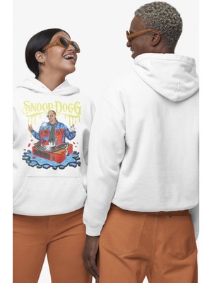 Fuddy Moda Unisex Snoop Dogg Baskılı Kapüşonlu Sweatshirt, Oversize Rapper Temalı Hoodie