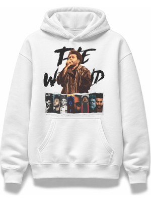 Fuddy Moda Unisex The Weeknd Baskılı Kapüşonlu Sweatshirt, Oversize Rapper Temalı Hoodie