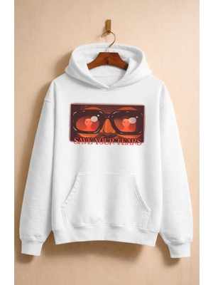 Fuddy Moda Unisex Save Your Tears Yazılı Kapüşonlu Sweatshirt, Oversize The Weeknd Baskılı Hoodie