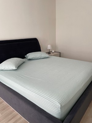 Karosse Tekstil Çift Kişilik Baddal Boy Yollu Saten Lastikli Çarşaf + Yastık Kılıfı