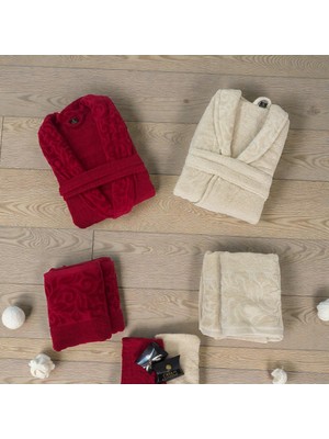 Aras Home Collection 10 Parça Gelin Damat Aile Bornoz Seti %100 Pamuk Kadife Nakışlı Çeyiz Seti  Oversize  Bornoz Takımı