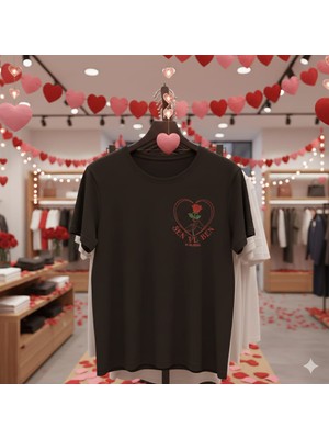 Sen ve Ben Baskılı Sevgililer Günü Tasarım Unisex Pamuk T-Shirt