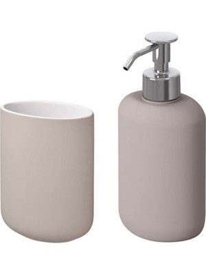 Özbience Şık ve Kullanışlı Banyo Seti, Diş Fırçalık ve Sıvı Sabunluk ile Komplet Set