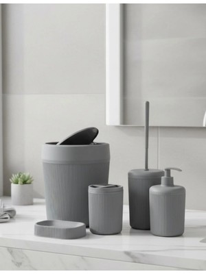 Özbience Şık 5'li Banyo Seti, 7l Çöp Kovası, Tuvalet ve Lavabo Takımı