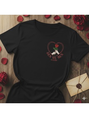 Sen ve Ben Baskılı Sevgililer Günü Tasarım Unisex Pamuk T-Shirt