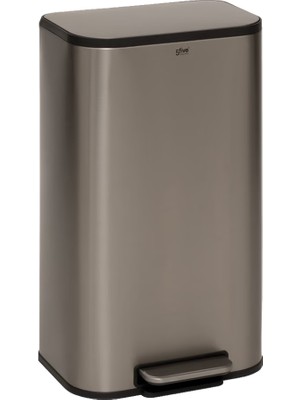 5Five Delta 30 L Kare Pedallı Çöp Kovası Gri | Yavaş Kapanma, Kolay Temizlik Çıkarılabilir Yıkanabilir İç Sepet