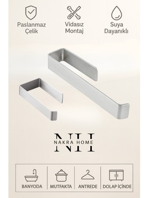 Özbience Neme Dayanıklı Paslanmaz Çelik Havlu ve Tuvalet Kağıdı Askılığı Seti