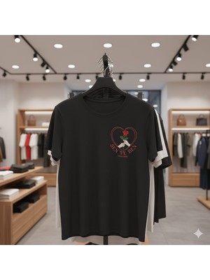 Sevgiliye Özel Baskılı Pamuklu T-Shirt