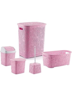 Özbience 5 Parça Banyo Seti, Kirli Sepet ve Çamaşır Selesi, Pratik Kullanım