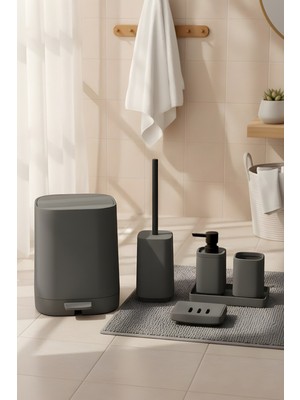 Özbience Kare Soft 5 Parça Banyo Seti, Modern ve Minimal Tasarım