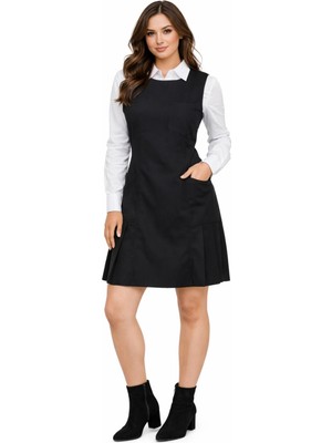 Baglan Kadın Siyah Jile Elbise SIYAH-008