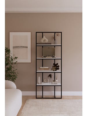 Solto Home OB16-13 Modern Metal Kitaplık – Ofis, Salon ve Mağaza Için Reyon Raf