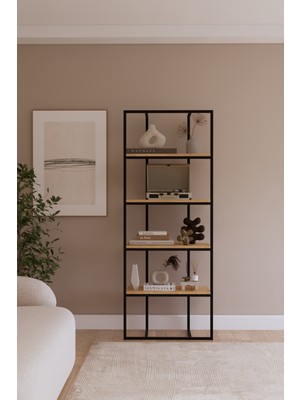 Solto Home OB16-14 Modern Metal Kitaplık – Ofis, Salon ve Mağaza Için Reyon Raf