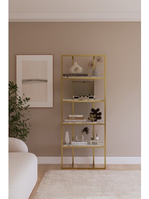 Solto Home OB16-25 Modern Metal Kitaplık – Ofis, Salon ve Mağaza Için Reyon Raf