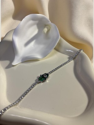 Ezgiarslanatalier Vıp Yeşil Taşlı Göz Bileklik