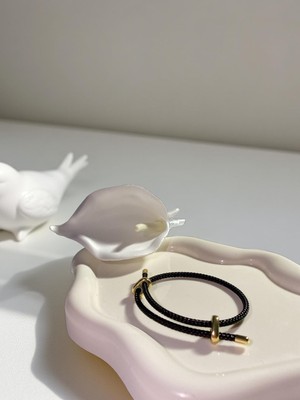 Ezgiarslanatalier Siyah Ip Bileklik