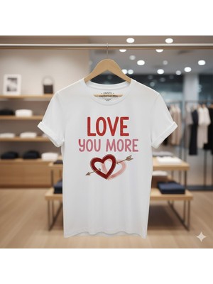 Seni Daha Çok Seviyorum Baskılı Sevgililer Günü Tasarım T-Shırt