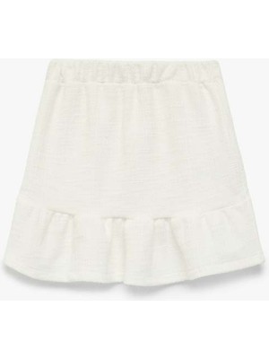 Koton Pileli Ekru Kız Çocuk Etek 6SKG70022AK