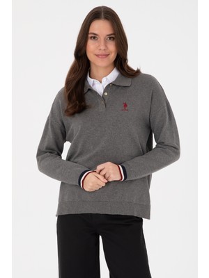U.s. Polo Assn. Kadın Gri Melanj Kazak /triko 50314707-VR086