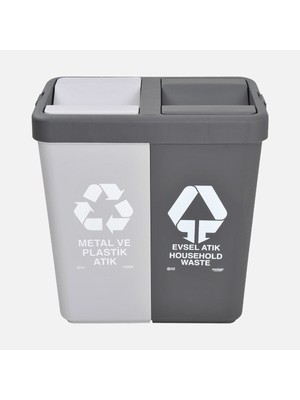 Özbience 80L Çevre Dostu Çöp Kovası, Metal ve Plastik, Evsel Atık Için Uygun