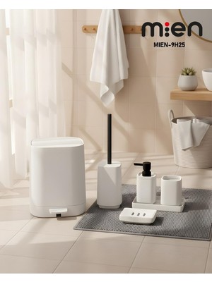 Özbience Şık Beyaz 5 Parça Banyo Seti, Hem Temizlik Hem Stil