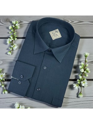 Eren Style Pamuklu Kandinden Çizgili Uzun Kollu Yakası Alttan Düğmeli  Erkek Gömlek (Regular Kalıp)