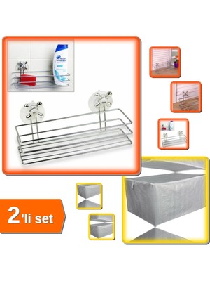 Özbience Dörtgen Vantuzlu Banyo ve Yorgan Organizer Seti 2’li Yeni Model